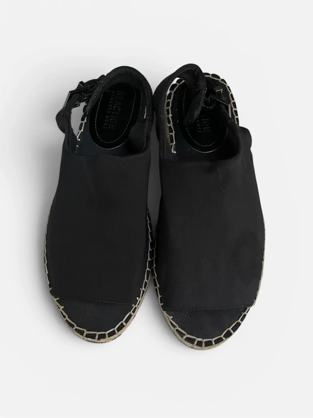 Kenneth Cole Reaction “Clemont” Black Slingback Espadrille Sandals - Size 8